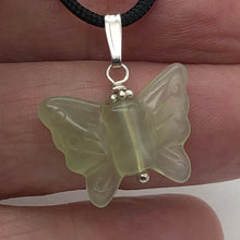 Load image into Gallery viewer, Flutter Carved Aventurine Butterfly Sterling Silver Pendant| 1 1/4" Long| Green| - PremiumBead Alternate Image 3