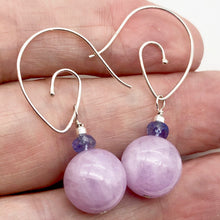 Load image into Gallery viewer, Kunzite Sterling Silver Drop Earrings | 1.5" | Lavender Silver | Earrings |