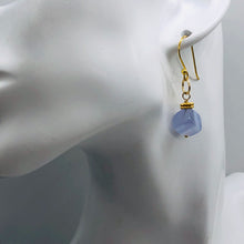 Load image into Gallery viewer, Blue Chalcedony Cubes and 22K Vermeil Earrings 309231B
