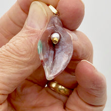 Load image into Gallery viewer, Fancy Jasper Calla Lily 14K Gold Filled Flower Pendant | 2" Long | Red Green |