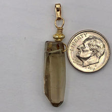 Load image into Gallery viewer, Smoky Quartz 14KGF Wire Wrap Crystal | 1 3/4" Long | Smoky clear | 1 Pendant |