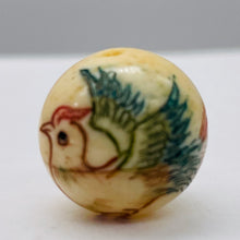 Load image into Gallery viewer, 1 Scrimshaw Firebird Waterbuffalo Bone 14mm Phoenix Bead 10522