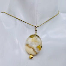Load image into Gallery viewer, Ocean Jasper 14K Gold Filled Oval Pendant | 1 3/4" Long | White/Grey | 1 Pendant