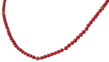Load image into Gallery viewer, AAA Natural Ox Blood Red Coral & 14K Gold 18 inch Necklace 202904