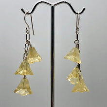 Load image into Gallery viewer, Hand Carved Citrine Bell Flower Sterling Silver Earrings 309242CTS