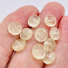 Load image into Gallery viewer, Ten (10) Rare Yellow Calcite Faceted Roundel Beads 4570