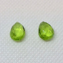 Load image into Gallery viewer, Gem Faceted Peridot Briolette Beads Matched Pair 6694P - PremiumBead Alternate Image 2
