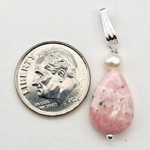 Load image into Gallery viewer, Rhodochrosite and Pearl Sterling Silver Pendant | 1 1/8 Inch Long | - PremiumBead Alternate Image 6