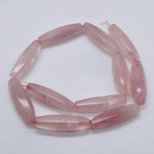 Load image into Gallery viewer, Designer Natural Rose Quartz 35x11mm Bead Strand 110450