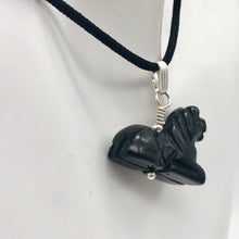 Load image into Gallery viewer, Black Stallion Obsidian Horse Pony Pendant with Silver Findings | 1" Long - PremiumBead Alternate Image 9