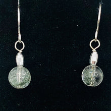 Load image into Gallery viewer, Sparkling Actinolite Quartz Sterling Silver Earrings | 1" long | 1 Pair |