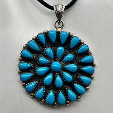 Load image into Gallery viewer, Natural Turquoise Squash Blossom Sterling Silver Semi Precious Stone Pendant - PremiumBead Primary Image 1
