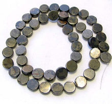 Load image into Gallery viewer, 8 Aztec Gold Pyrite 8mm Coin Beads 009104 - PremiumBead Primary Image 1