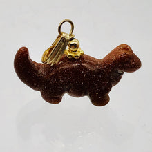 Load image into Gallery viewer, Goldstone Diplodocus Dinosaur Pendant Necklace|Semi Precious Stone Jewelry