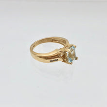Load image into Gallery viewer, Natural Aquamarine & Diamond Solid 10Kt Yellow Gold Art Deco Ring Size 6 9982G - PremiumBead Alternate Image 3