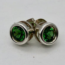 Load image into Gallery viewer, May Birthstone! Round 5mm Created Green Emerald Sterling Silver Stud Earrings - PremiumBead Primary Image 1