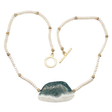 Load image into Gallery viewer, Ocean Jasper and Pearl 14K Gold Filled Necklace | 20 Inches Long |
