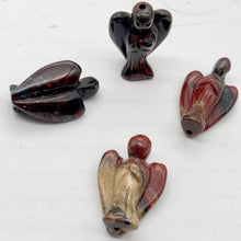 Load image into Gallery viewer, Hand Carved Brecciated Jasper Guardian Angel Figurine | 21x14x8mm | Red Brown