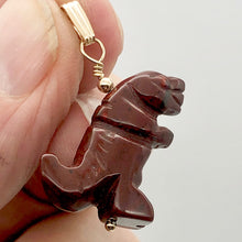 Load image into Gallery viewer, Red Jasper T- Rex Pendant Necklace|Semi Precious Stone Jewelry| 14k gf Pendant | - PremiumBead Alternate Image 4