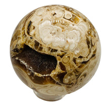 Load image into Gallery viewer, Aragonite Scry Sphere Round | 3" | White/Brown | 1 Sphere