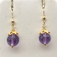 Load image into Gallery viewer, Royal Natural Amethyst 22K Gold Over Solid Sterling Earrings 310453A1x - PremiumBead Alternate Image 9