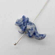 Load image into Gallery viewer, Dinosaur 2 Carved Sodalite Triceratops Beads | 22x11x7.5mm | Blue w/White - PremiumBead Alternate Image 4