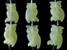 Load image into Gallery viewer, Wisdom One Carved Serpentine Jade Owl Bead | 34x19x6mm | Green - PremiumBead Alternate Image 3