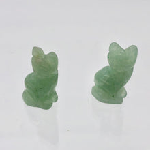 Load image into Gallery viewer, Adorable! 2 Aventurine Sitting Carved Cat Beads | 21x12x8mm | Green - PremiumBead Alternate Image 2