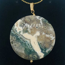 Load image into Gallery viewer, Ocean Jasper with Druzy Pocket 14K Gold Filled Pendant | 1 3/4" Long | Green |