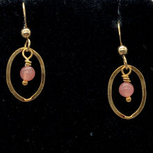 Load image into Gallery viewer, Rhodochrosite 14K Gold Filled Dangle Earrings | 2 1/4" Long | Pink |