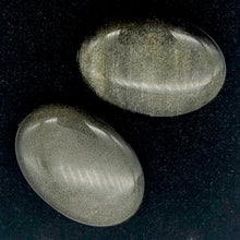 Load image into Gallery viewer, Gold Sheen Obsidian Oval | 25x17x7mm | Golden black | 2 Bead(s) |