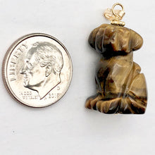 Load image into Gallery viewer, Tiger Eye Dog Pendant Necklace | Semi Precious Stone Jewelry | 14K Gold Filled |