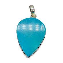 Load image into Gallery viewer, Turquoise Sterling Silver Native Pendant | 2" Long | Blue/Silver |1 Pendant