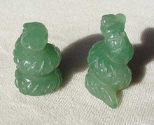 Load image into Gallery viewer, Charmer Carved Aventurine Snake Figurine | 20x11x7mm | Green - PremiumBead Alternate Image 2