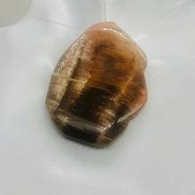 Load image into Gallery viewer, Fossilized Wood Irregular Flat Briolette| 47x40x7mm|Orange/Black| 1 Pendant Bead