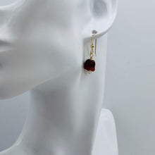 Load image into Gallery viewer, Carnelian Pearl 14K Gold Filled Earrings | 1 1/8" Long | Red /White | 1 Pair |