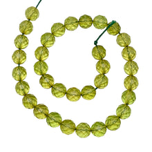 Load image into Gallery viewer, Amber Faceted Round Beads | 6mm | Green | 34 Bead(s)