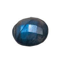 Load image into Gallery viewer, 1 Fiery Labradorite 12x7mm to 12.5x6.5mm Faceted Coin Briolette Bead 9637B