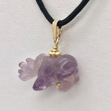 Load image into Gallery viewer, Hand Carved Rhino Amethyst Rhinoceros and 14k Gold Filled Pendant 509275AMLG - PremiumBead Alternate Image 6