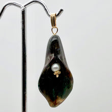 Load image into Gallery viewer, Fancy Jasper Calla Lily 14K Gold Filled Flower Pendant| 1 5/8" Long|Green Brown|