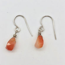 Load image into Gallery viewer, Twist Drop Faceted Carnelian Agate and Sterling Silver Earrings | 1 1/16" (Long) - PremiumBead Alternate Image 6