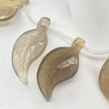 Load image into Gallery viewer, Carved Translucent Grey Agate Leaf Briolette Bead 16" Strand | 16 Beads | 109418 - PremiumBead Alternate Image 5