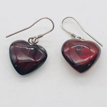 Load image into Gallery viewer, Red Amber Heart Sterling Silver Earrings | 1 1/4" Long | Red | 1 Pair |