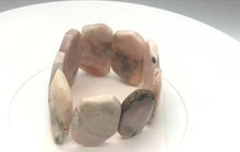 Load and play video in Gallery viewer, Pin Cushion Faceted Peruvian Opal Stretchy Bracelet | 6.5 - 7.5&quot;| Pink|9 beads |
