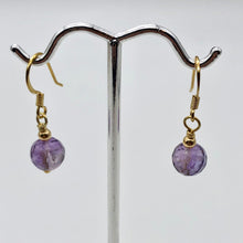 Load image into Gallery viewer, Royal Natural Amethyst 22K Gold Over Solid Sterling Earrings 310453C - PremiumBead Alternate Image 6
