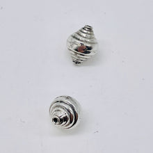 Load image into Gallery viewer, 2 Dreidel Design Solid Sterling Silver Unique 11x10mm Beads 4034