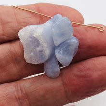 Load image into Gallery viewer, Designer's Dream! Chalcedony Druzy Crystal Flower Pendant Bead| 1 1/4"| Blue|1 |