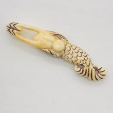 Load image into Gallery viewer, Pearl Diving Mermaid Woman Button or Pendant | 2" Long | Brown/White | 1 Button|