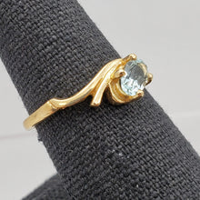 Load image into Gallery viewer, Natural Oval Aquamarine Solid 14Kt Yellow Gold Solitaire Ring Size 6 9982M - PremiumBead Alternate Image 4