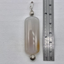 Load image into Gallery viewer, Orange White Sardonyx Pendant with Sterling Silver Accent Bead | 2 1/2" Long |